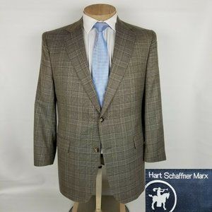 Hart Schaffner Marx Mens Sport Coat 42S Silk Plaid